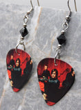 30 Seconds to Mars From Yesterday Guitar Pick Earrings with Black Swarovski Crystals