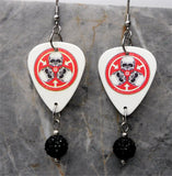 30 Seconds to Mars A Beautiful Lie Guitar Pick Earrings with Black Pave Bead Dangles