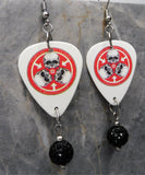 30 Seconds to Mars A Beautiful Lie Guitar Pick Earrings with Black Pave Bead Dangles