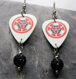30 Seconds to Mars A Beautiful Lie Guitar Pick Earrings with Black Pave Bead Dangles