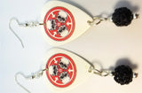 30 Seconds to Mars A Beautiful Lie Guitar Pick Earrings with Black Pave Bead Dangles