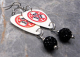 30 Seconds to Mars A Beautiful Lie Guitar Pick Earrings with Black Pave Bead Dangles