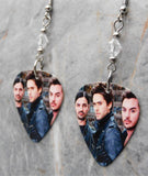 30 Seconds to Mars Group Photo Guitar Pick Earrings with Clear Swarovski Crystals