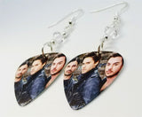 30 Seconds to Mars Group Photo Guitar Pick Earrings with Clear Swarovski Crystals