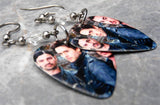30 Seconds to Mars Group Photo Guitar Pick Earrings with Clear Swarovski Crystals