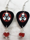 30 Seconds to Mars A Beautiful Lie Guitar Pick Earrings with Red Swarovskis