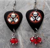 30 Seconds to Mars A Beautiful Lie Guitar Pick Earrings with Red Swarovskis