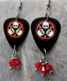 30 Seconds to Mars A Beautiful Lie Guitar Pick Earrings with Red Swarovskis