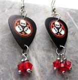 30 Seconds to Mars A Beautiful Lie Guitar Pick Earrings with Red Swarovskis