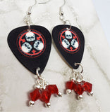 30 Seconds to Mars A Beautiful Lie Guitar Pick Earrings with Red Swarovskis