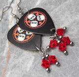 30 Seconds to Mars A Beautiful Lie Guitar Pick Earrings with Red Swarovskis
