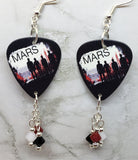 30 Seconds to Mars Guitar Pick Earrings with Swarovski Crystal Dangles