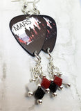 30 Seconds to Mars Guitar Pick Earrings with Swarovski Crystal Dangles