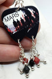 30 Seconds to Mars Guitar Pick Earrings with Swarovski Crystal Dangles