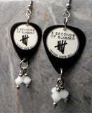 5 Seconds of Summer Derping Since 2011 Guitar Pick Earrings with White Swarovski Crystal Dangles
