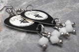 5 Seconds of Summer Derping Since 2011 Guitar Pick Earrings with White Swarovski Crystal Dangles