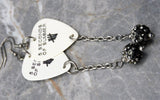 5 Seconds of Summer Guitar Pick Earrings with Black Ombre Pave Bead Dangles