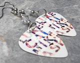5 Seconds of Summer Names Guitar Pick Earrings with Clear Swarovski Crystals