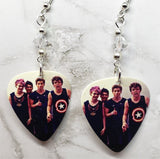 5 Seconds of Summer Guitar Pick Earrings with Clear Swarovski Crystals