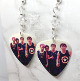 5 Seconds of Summer Guitar Pick Earrings with Clear Swarovski Crystals