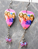 ABBA Guitar Pick Earrings with Rose ABx2 Swarovski Crystals