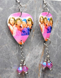 ABBA Guitar Pick Earrings with Rose ABx2 Swarovski Crystals