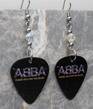 ABBA Thank You For The Music Guitar Pick Earrings with Clear ABx2 Swarovski Crystals