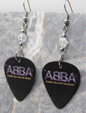 ABBA Thank You For The Music Guitar Pick Earrings with Clear ABx2 Swarovski Crystals