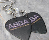 ABBA Thank You For The Music Guitar Pick Earrings with Clear ABx2 Swarovski Crystals