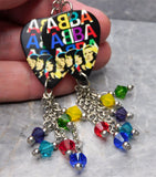 ABBA Color Blocking Guitar Pick Earrings with Swarovski Crystal Dangles