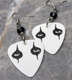 Alice Cooper Eyes Guitar Pick Earrings with Black Swarovski Crystals