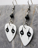 Alice Cooper Eyes Guitar Pick Earrings with Black Swarovski Crystals
