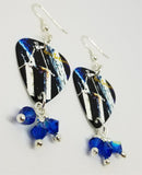 Alice in Chains Sap Guitar Pick Earrings with Capri Blue AB Swarovski Crystals