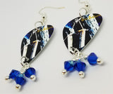 Alice in Chains Sap Guitar Pick Earrings with Capri Blue AB Swarovski Crystals