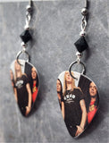 Alice in Chains Guitar Pick Earrings with Black Swarovski Crystals