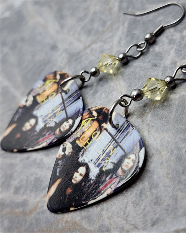 Alice in Chains Guitar Pick Earrings with Jonquil Swarovski Crystals