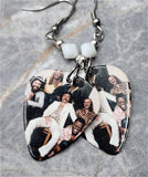 The Allman Brothers Band Guitar Pick Earrings with White Swarovski Crystals
