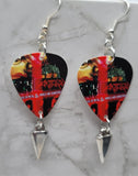 Anthrax Fistful of Metal and Armed and Dangerous Guitar Pick Earrings with Spike Charm Dangle