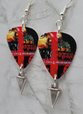 Anthrax Fistful of Metal and Armed and Dangerous Guitar Pick Earrings with Spike Charm Dangle