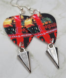 Anthrax Fistful of Metal and Armed and Dangerous Guitar Pick Earrings with Spike Charm Dangle