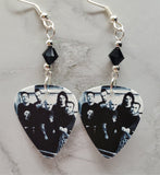 Anthrax Group Picture Guitar Pick Earrings with Black Swarovski Crystals
