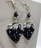 Anthrax Group Picture Guitar Pick Earrings with Black Swarovski Crystals