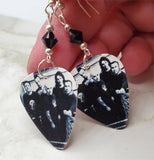 Anthrax Group Picture Guitar Pick Earrings with Black Swarovski Crystals