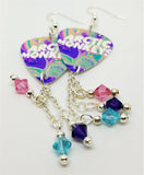 Arctic Monkeys TATUM-835 Guitar Pick Earrings with Swarovski Crystal Dangles