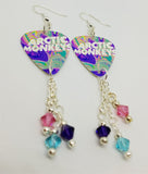 Arctic Monkeys TATUM-835 Guitar Pick Earrings with Swarovski Crystal Dangles