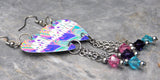 Arctic Monkeys TATUM-835 Guitar Pick Earrings with Swarovski Crystal Dangles