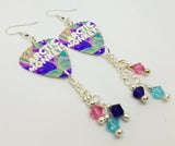 Arctic Monkeys TATUM-835 Guitar Pick Earrings with Swarovski Crystal Dangles