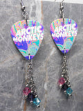 Arctic Monkeys TATUM-835 Guitar Pick Earrings with Swarovski Crystal Dangles
