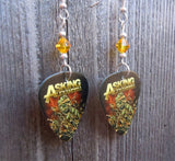 Asking Alexandria Guitar Pick Earrings with Golden Yellow Swarovski Crystals