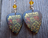 Asking Alexandria Guitar Pick Earrings with Golden Yellow Swarovski Crystals